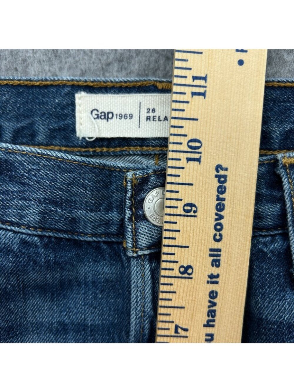 Gap Relaxed Boyfriend Jeans Women's Size 26 Button Fly Distressed Denim - Picture 9 of 12